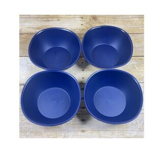 Tupperware Legacy Pinch Cereal Salad Bowls 700ml / 3 Cup Set of 4 Dark Blue